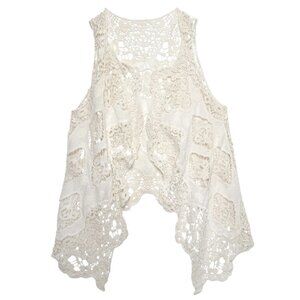 HAYDEN LA FESTIVAL BOHO CROCHET VEST ROMANTIC COTTON GORPCORE GRANOLA HIPPIE OS